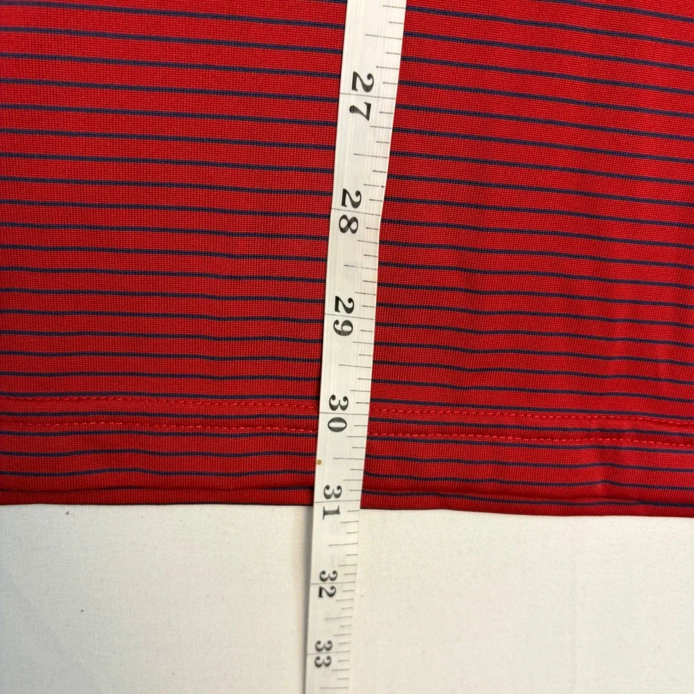 Masters Performance Mens Golf Polo Shirt Red Striped Logo Size Large - Picture 4 of 7